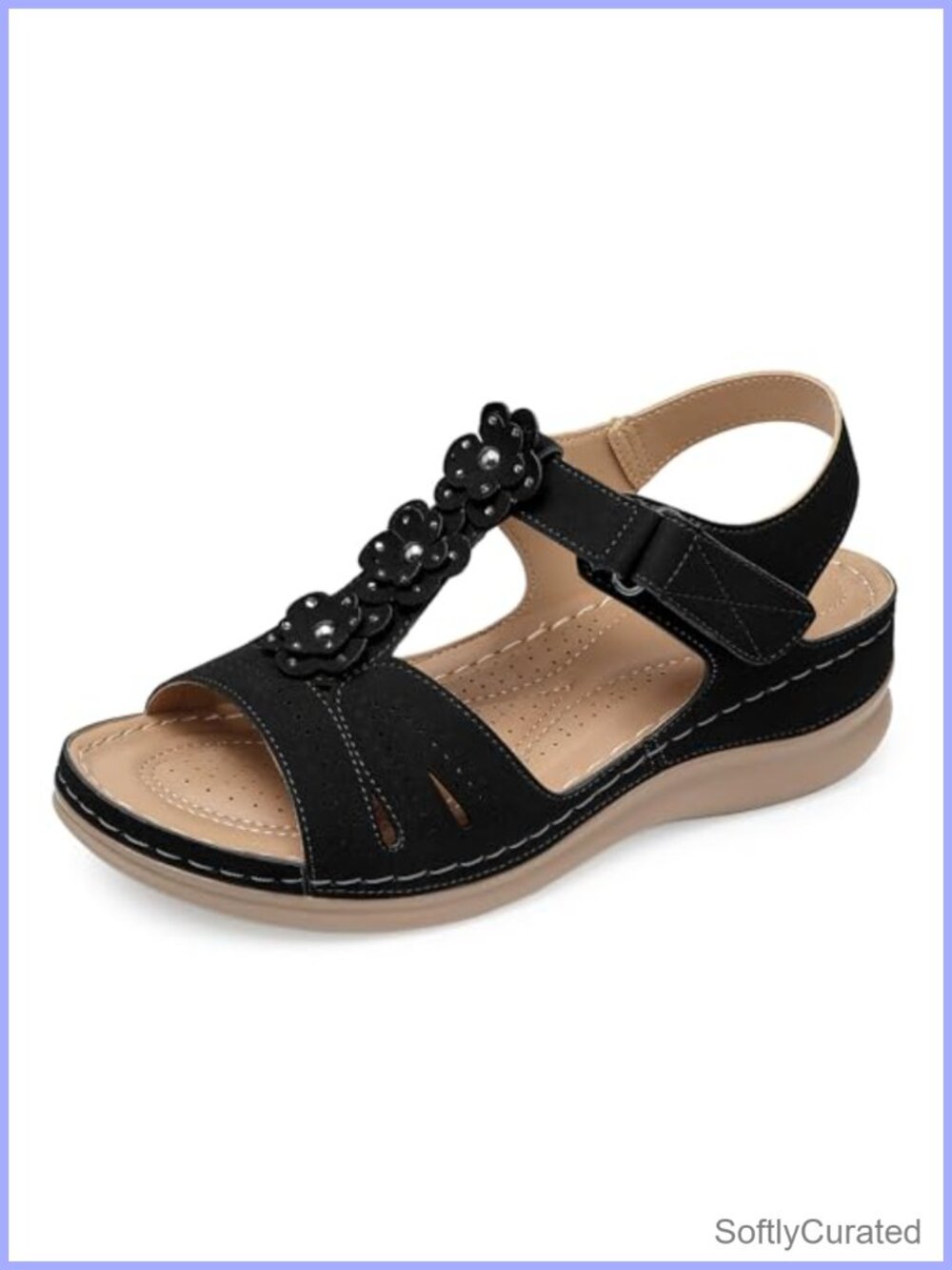 Women's Wedge Sandals Comfortable Arch Support Open Toe Adjustable Strap